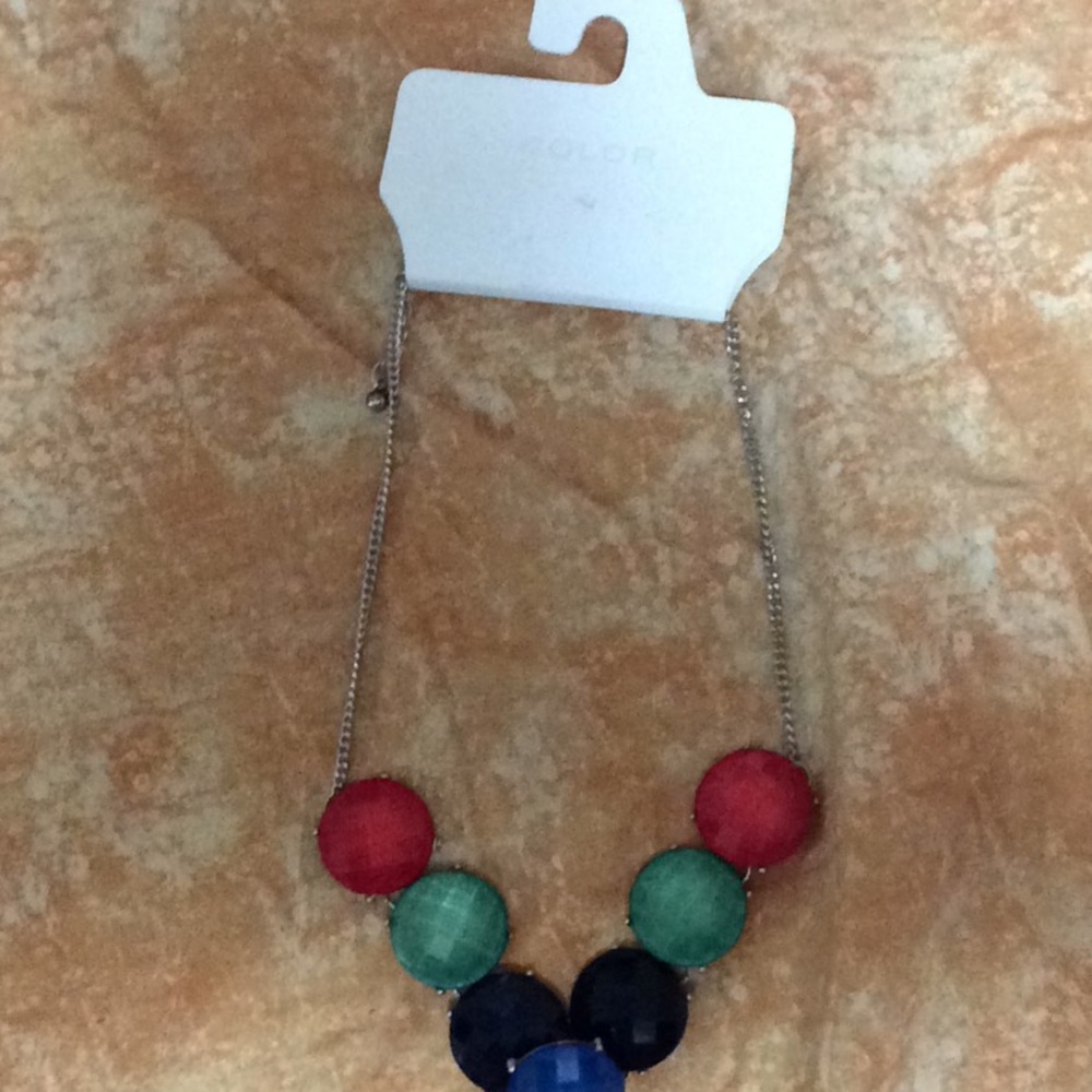 A multicolored necklace from the brand Color